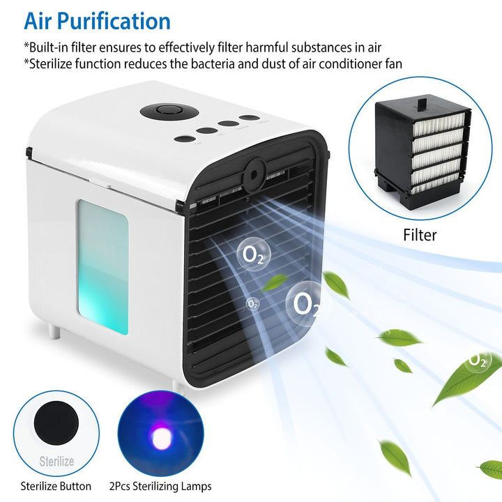 Lisslune | 7-Colors Switchable Portable Mini Air Conditioner Cooler Fan