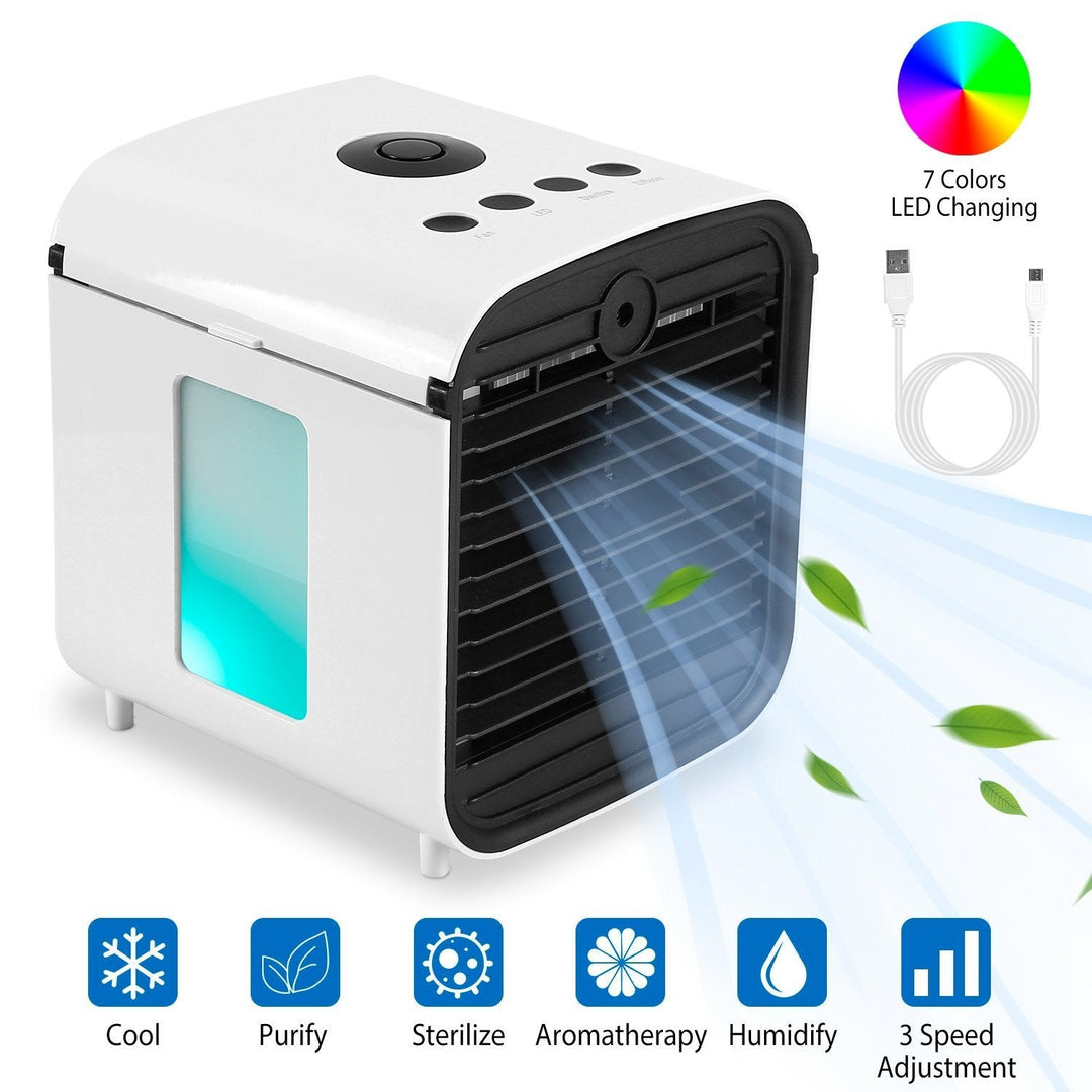 Lisslune | 7-Colors Switchable Portable Mini Air Conditioner Cooler Fan