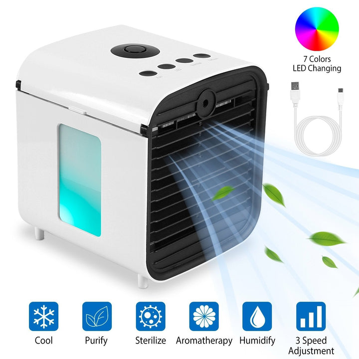 Lisslune | 7-Colors Switchable Portable Mini Air Conditioner Cooler Fan