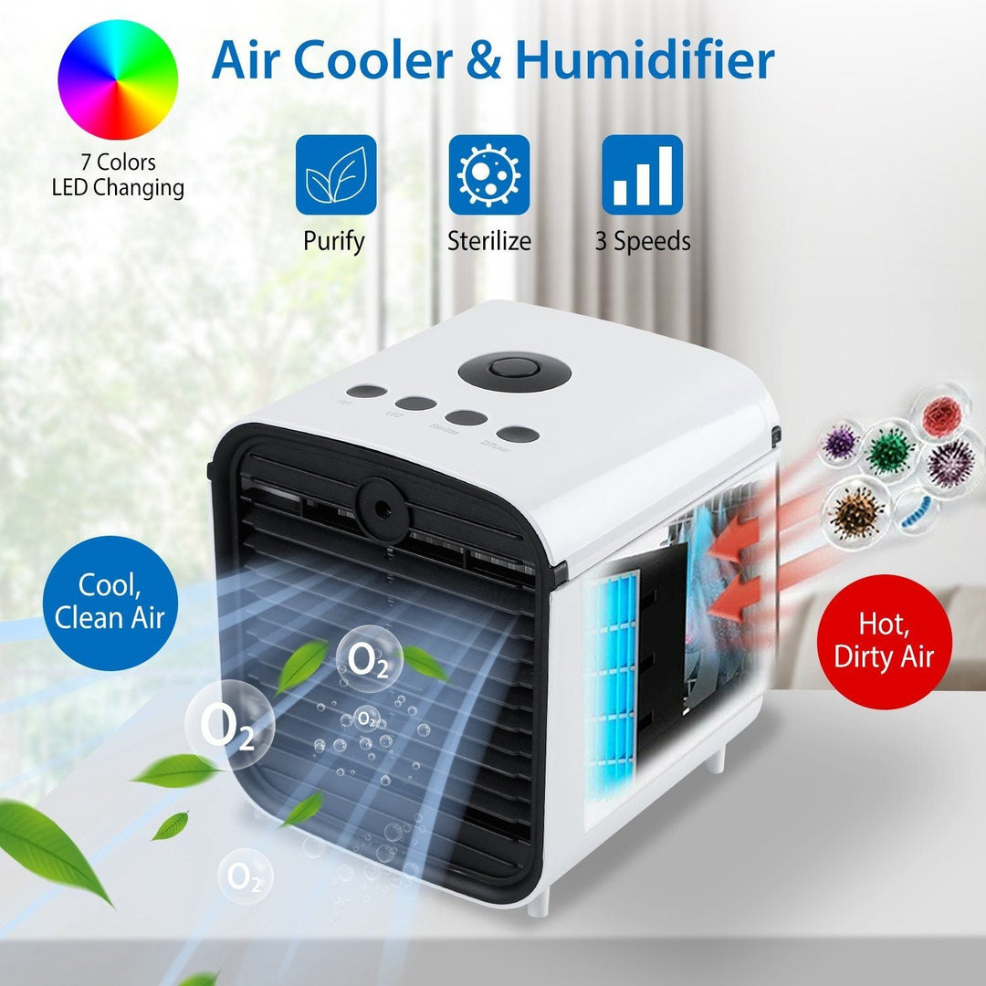 Lisslune | 7-Colors Switchable Portable Mini Air Conditioner Cooler Fan