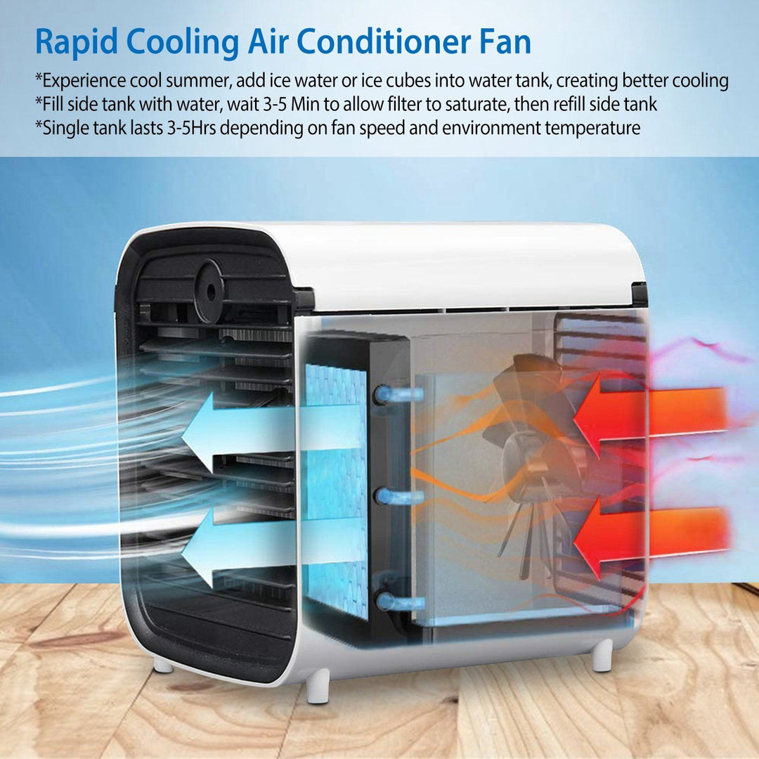 Lisslune | 7-Colors Switchable Portable Mini Air Conditioner Cooler Fan