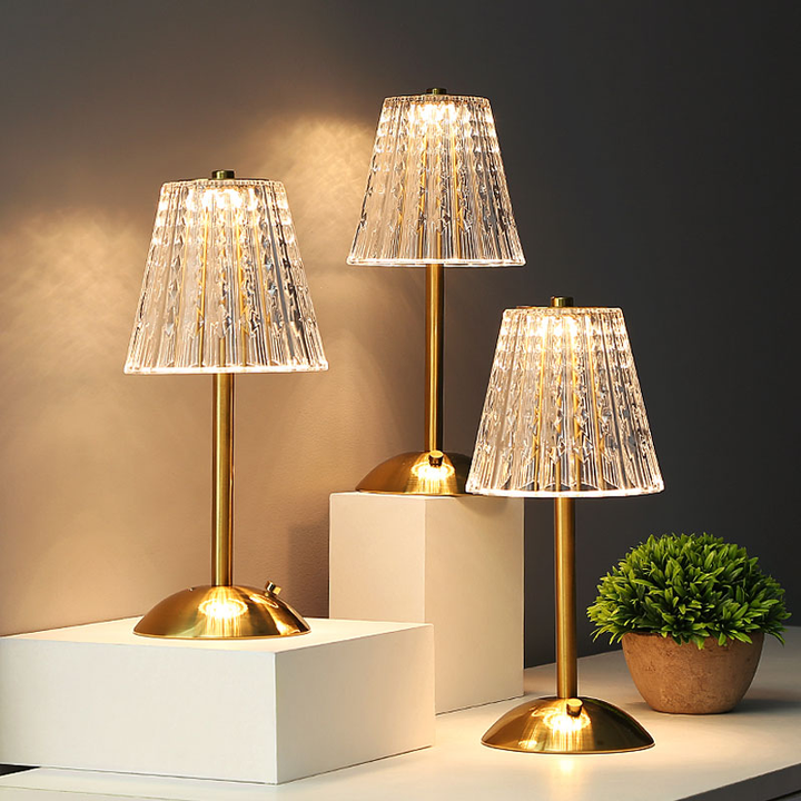 Lisslune | Vintage Crystal LED Table Lamp with Adjustable Brightness