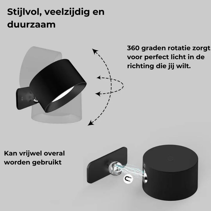 Lisslune | Wall lamp Rechargeable Wireless 360°