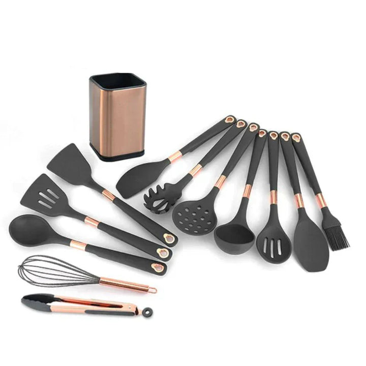 Lisslune | EliteCook - 12-piece gold-plated kitchen utensil set