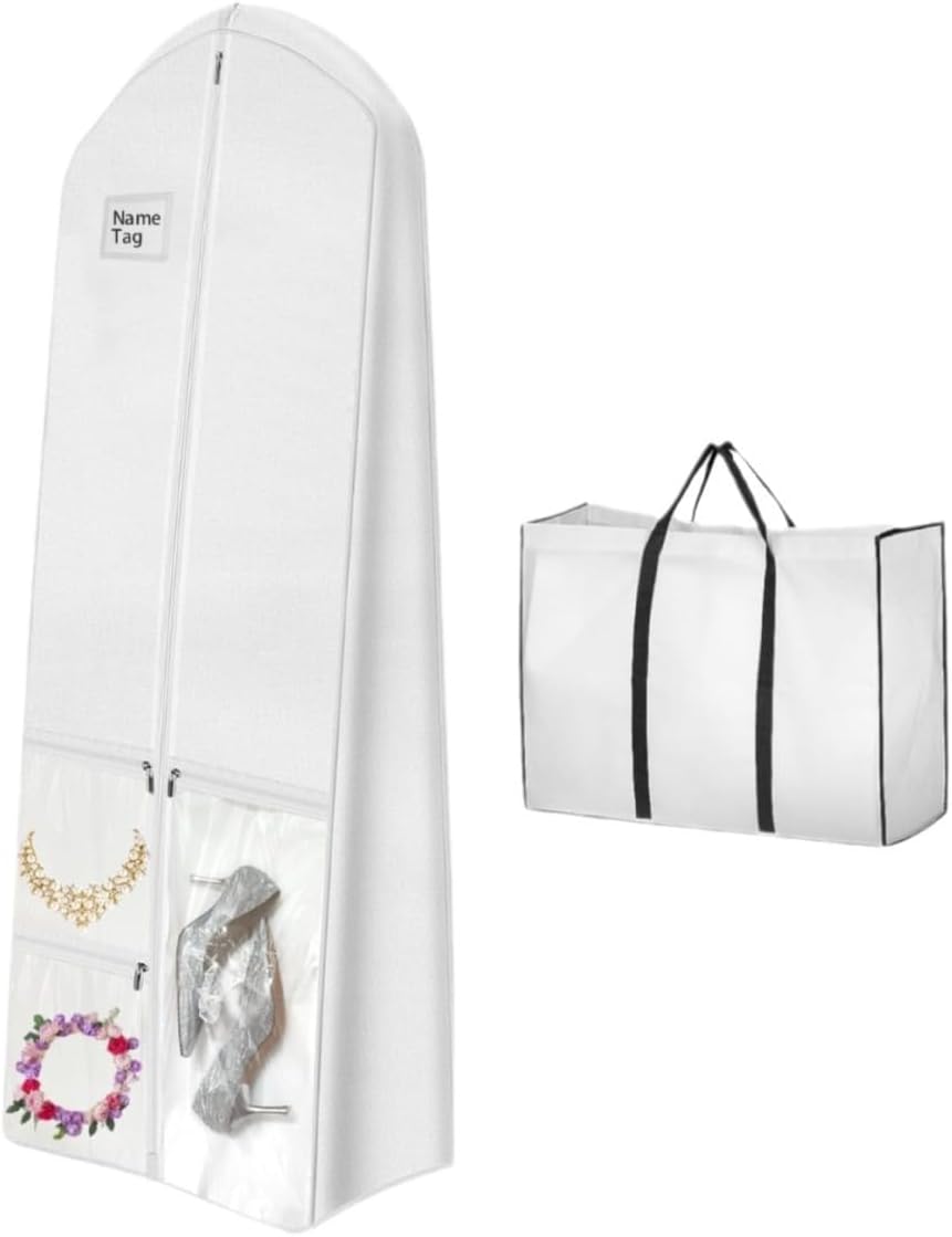 Lisslune | Full-Length Wedding Dress Storage Set – Dustproof Bridal Gown Cover (1+1 FREE)