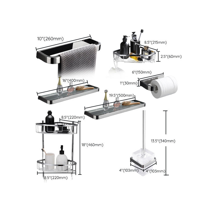 Lisslune | 5-piece modern bathroom accessories as a single item or in a set Polished chrome bathroom set