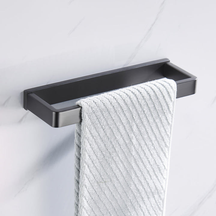 Lisslune | Gray 5-piece modern bathroom accessory set made of stainless steel