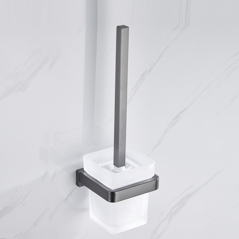 Lisslune | Gray 5-piece modern bathroom accessory set made of stainless steel