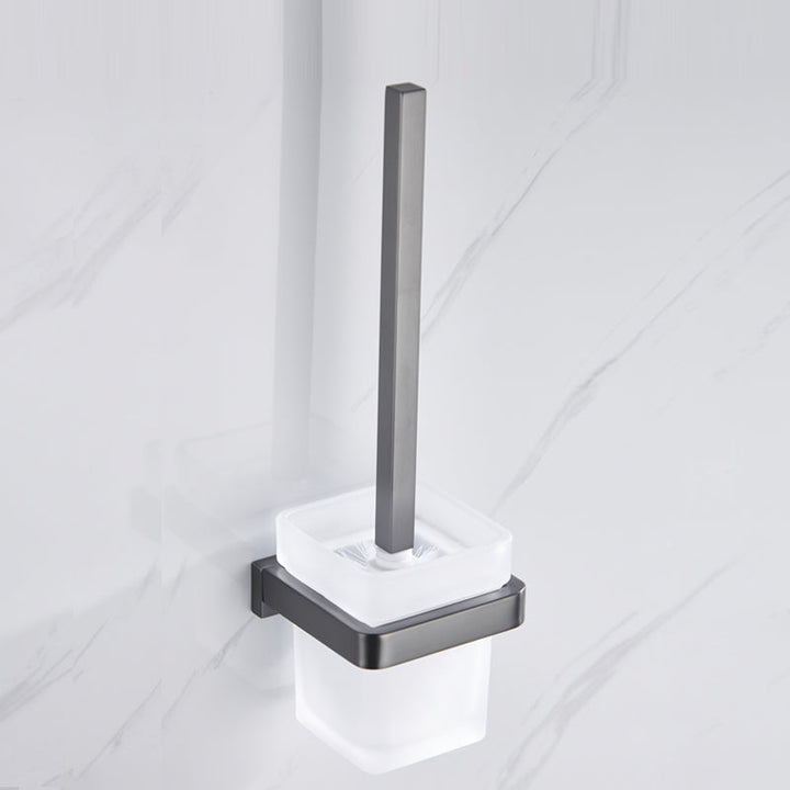 Lisslune | Gray 5-piece modern bathroom accessory set made of stainless steel
