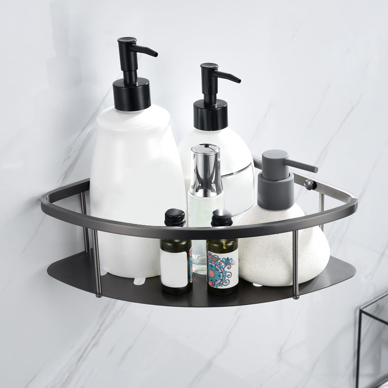 Lisslune | Gray 5-piece modern bathroom accessory set made of stainless steel