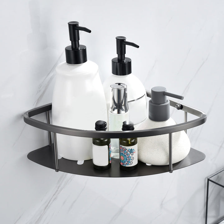 Lisslune | Gray 5-piece modern bathroom accessory set made of stainless steel
