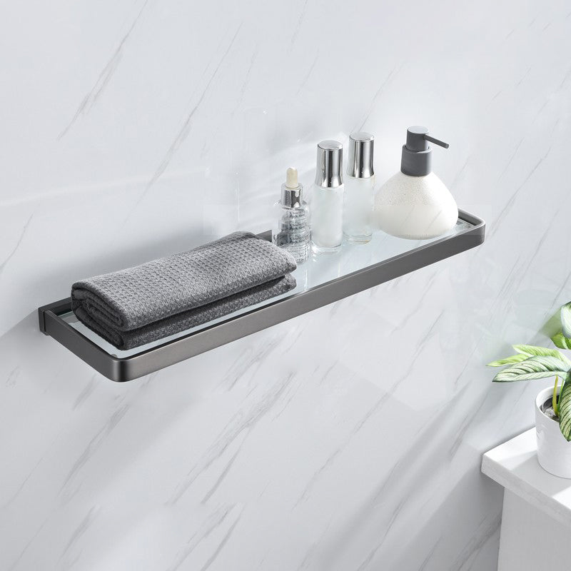 Lisslune | Gray 5-piece modern bathroom accessory set made of stainless steel