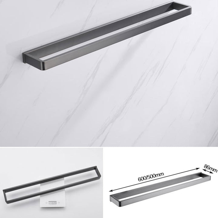 Lisslune | Gray 5-piece modern bathroom accessory set made of stainless steel
