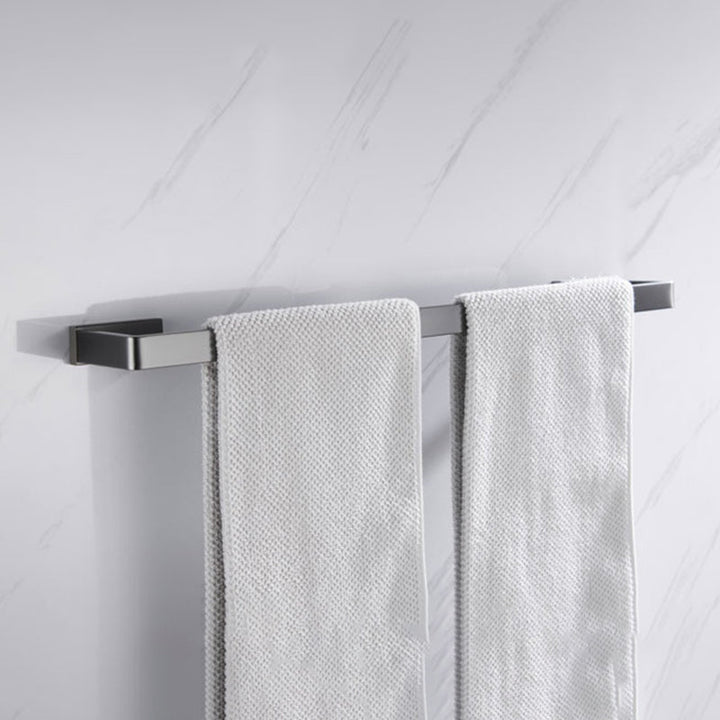 Lisslune | Gray 5-piece modern bathroom accessory set made of stainless steel