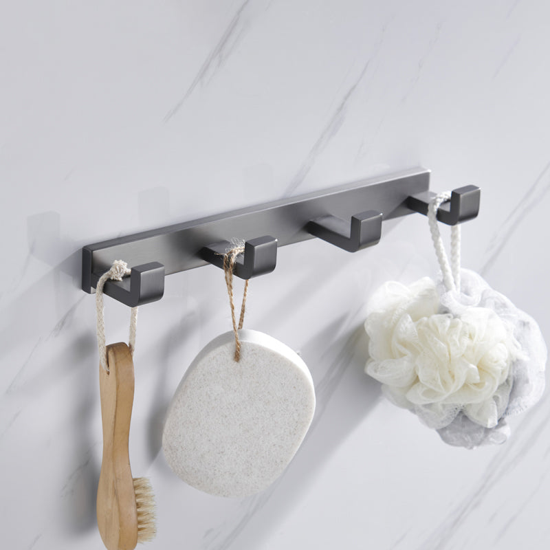 Lisslune | Gray 5-piece modern bathroom accessory set made of stainless steel