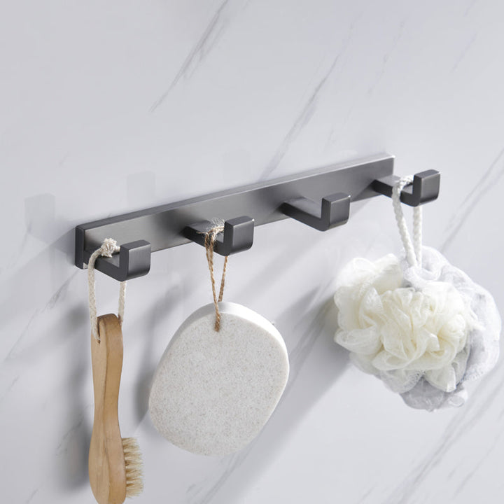 Lisslune | Gray 5-piece modern bathroom accessory set made of stainless steel