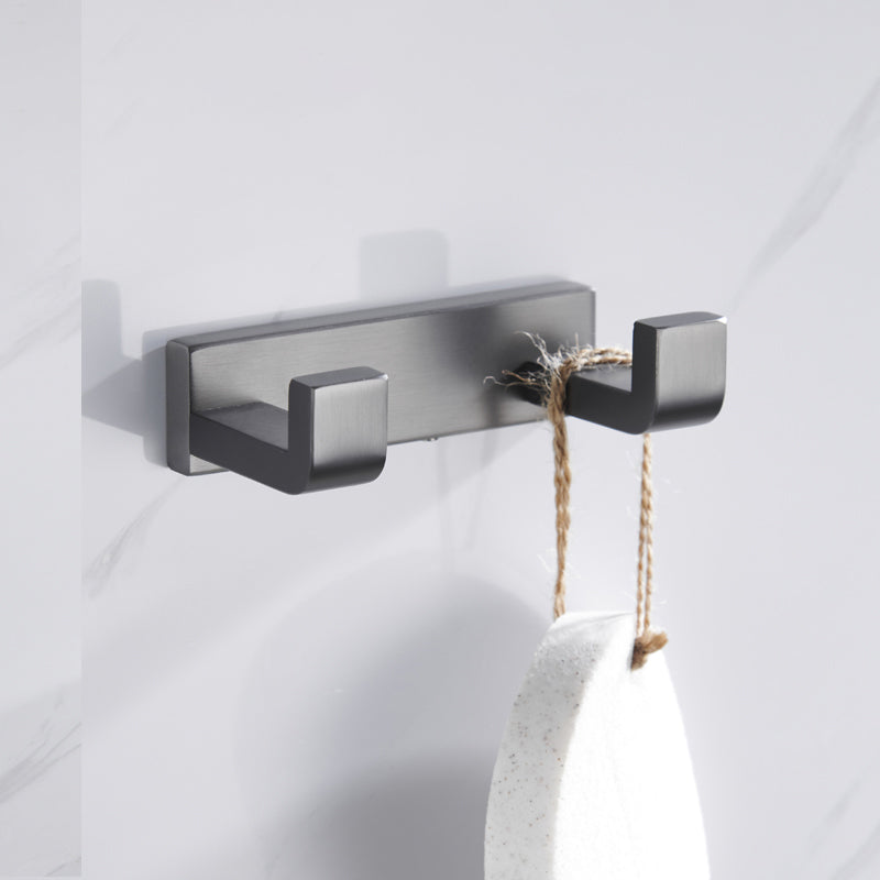 Lisslune | Gray 5-piece modern bathroom accessory set made of stainless steel