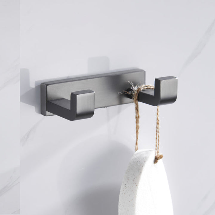 Lisslune | Gray 5-piece modern bathroom accessory set made of stainless steel