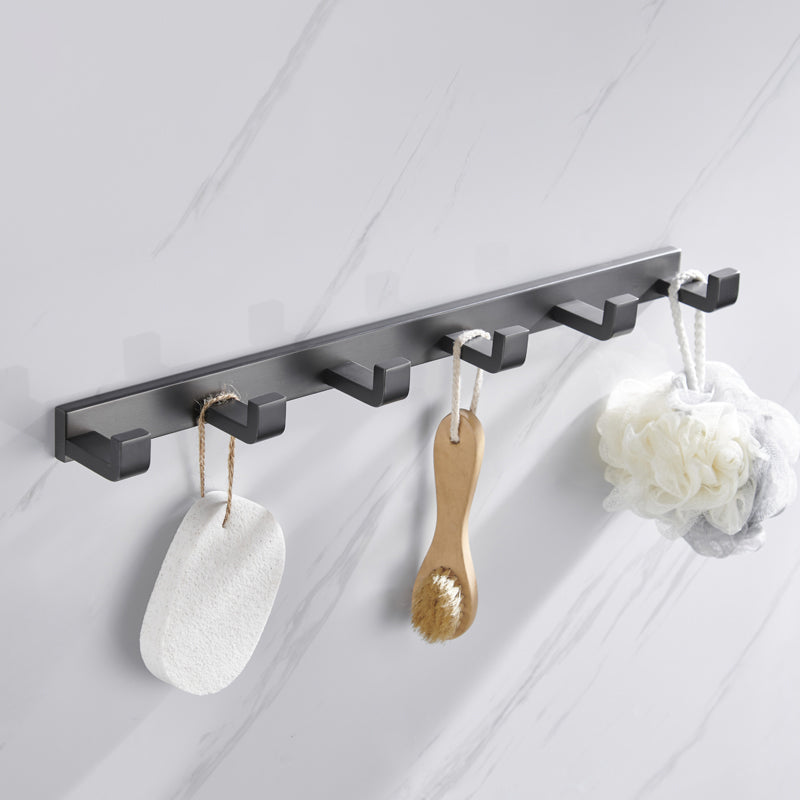 Lisslune | Gray 5-piece modern bathroom accessory set made of stainless steel