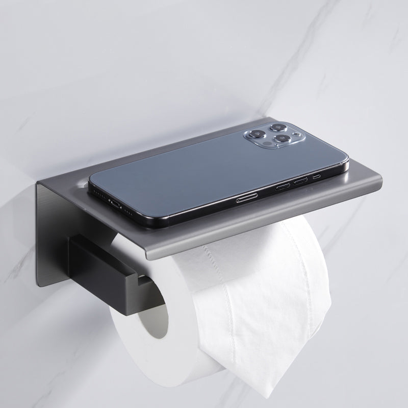 Lisslune | Gray 5-piece modern bathroom accessory set made of stainless steel
