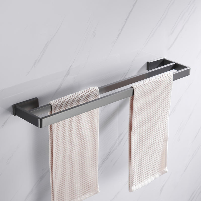 Lisslune | Gray 5-piece modern bathroom accessory set made of stainless steel