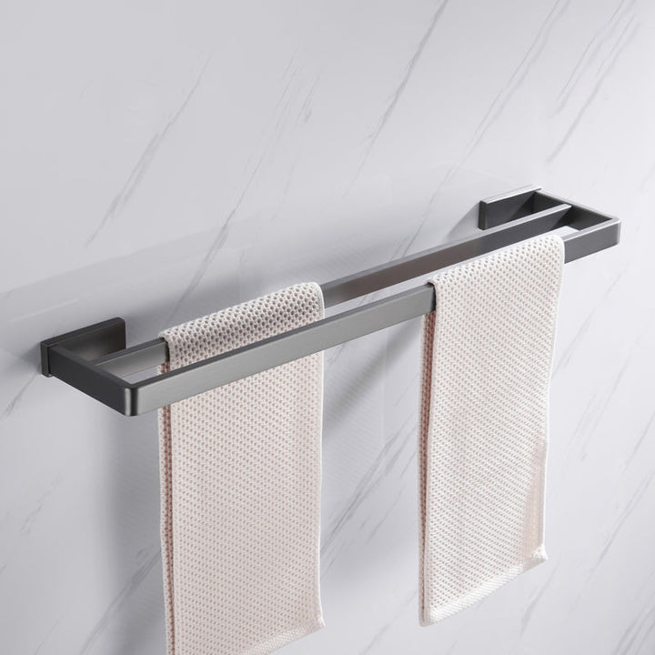 Lisslune | Gray 5-piece modern bathroom accessory set made of stainless steel