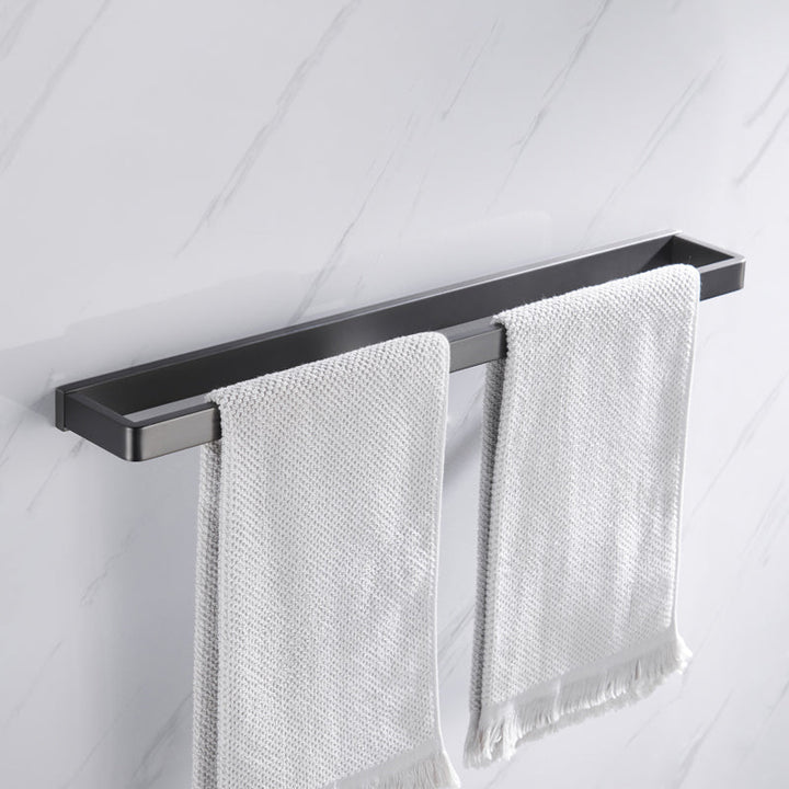 Lisslune | Gray 5-piece modern bathroom accessory set made of stainless steel