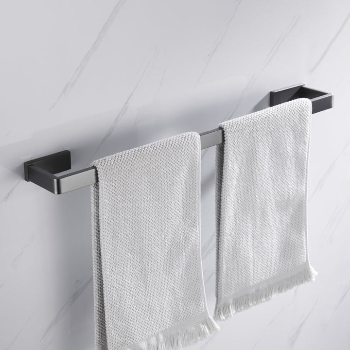 Lisslune | Gray 5-piece modern bathroom accessory set made of stainless steel