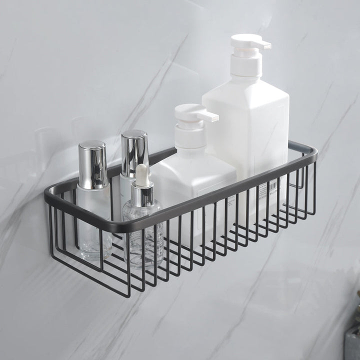 Lisslune | Gray 5-piece modern bathroom accessory set made of stainless steel