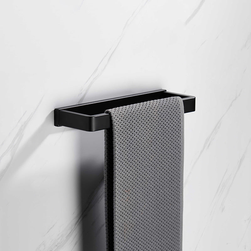 Lisslune | Matt Black 5-piece modern bathroom accessory as a single item or as a set with towel bar
