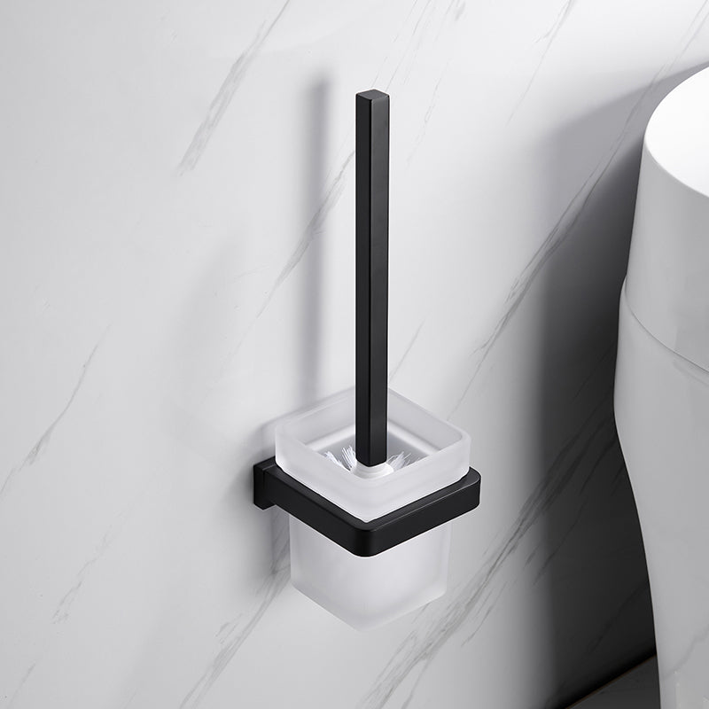 Lisslune | Matt Black 5-piece modern bathroom accessory as a single item or as a set with towel bar