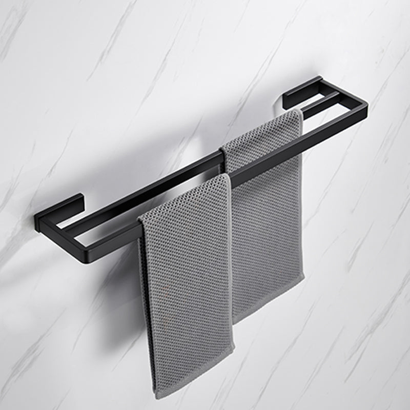 Lisslune | Matt Black 5-piece modern bathroom accessory as a single item or as a set with towel bar