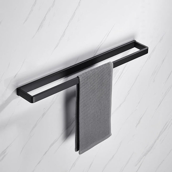 Lisslune | Matt Black 5-piece modern bathroom accessory as a single item or as a set with towel bar