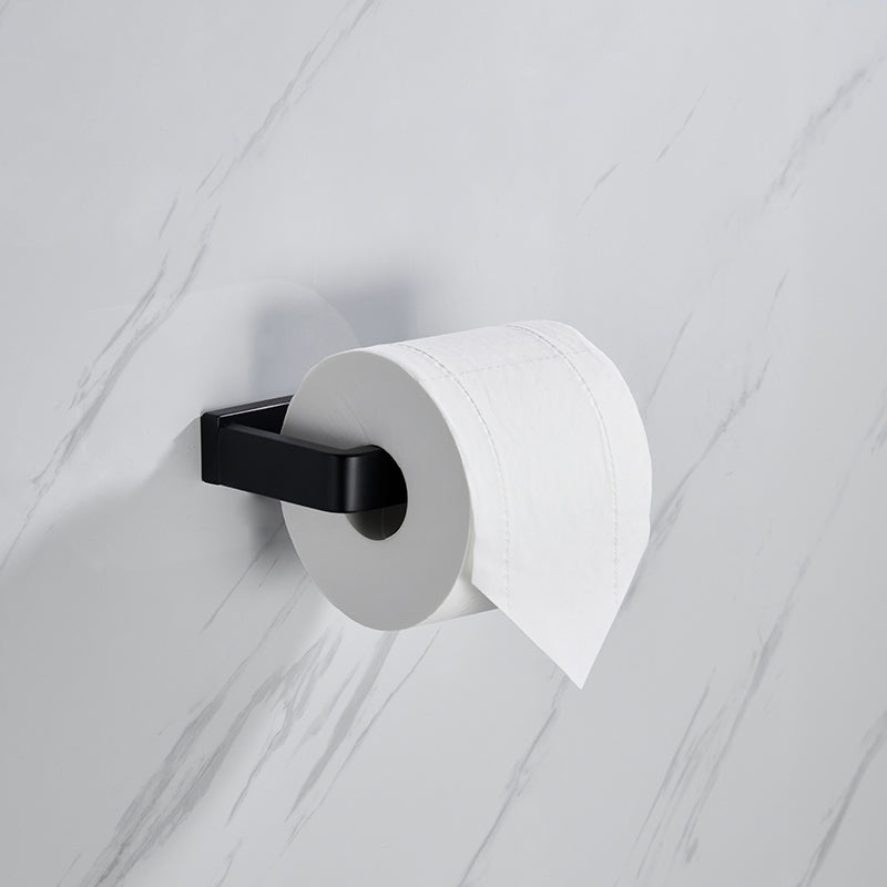 Lisslune | Matt Black 5-piece modern bathroom accessory as a single item or as a set with towel bar