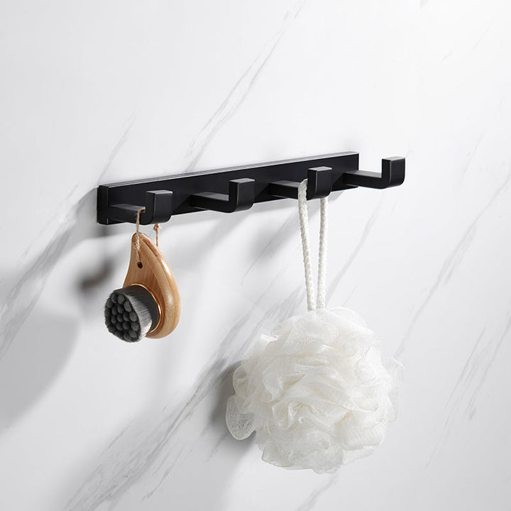 Lisslune | Matt Black 5-piece modern bathroom accessory as a single item or as a set with towel bar