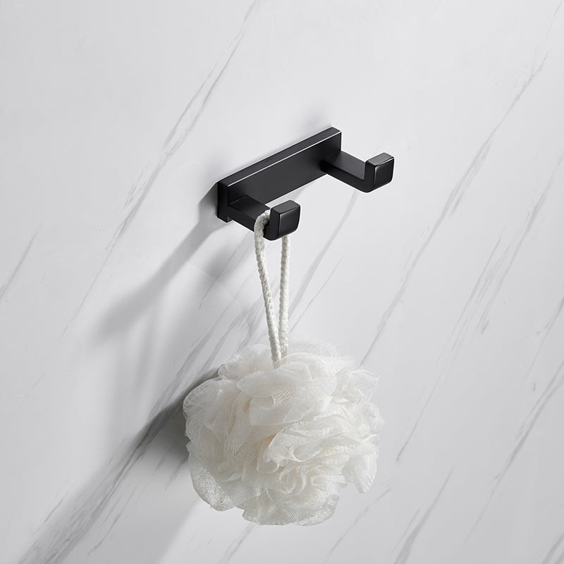 Lisslune | Matt Black 5-piece modern bathroom accessory as a single item or as a set with towel bar