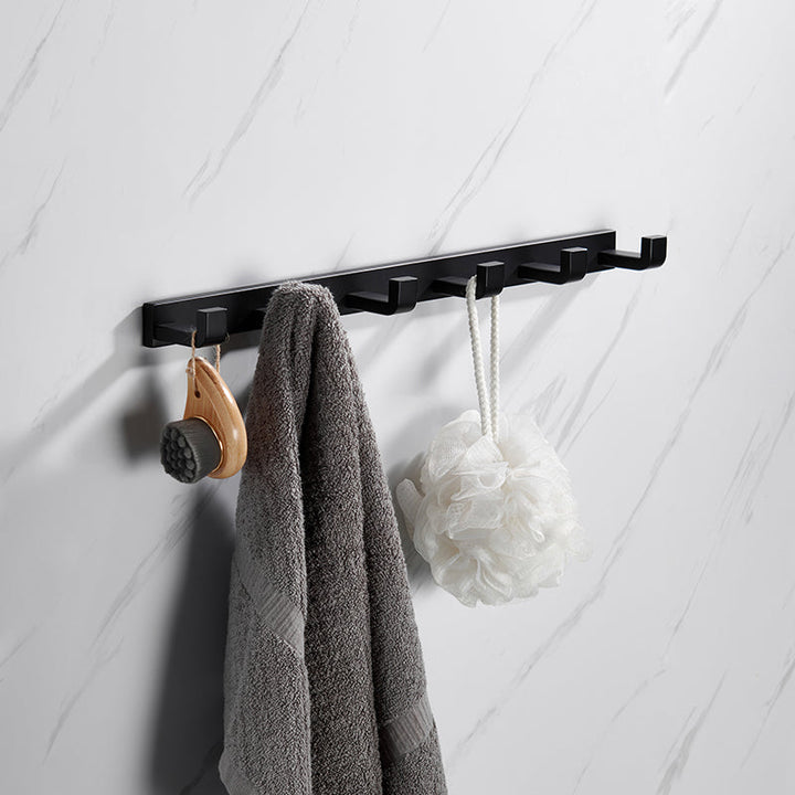 Lisslune | Matt Black 5-piece modern bathroom accessory as a single item or as a set with towel bar