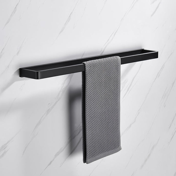 Lisslune | Matt Black 5-piece modern bathroom accessory as a single item or as a set with towel bar