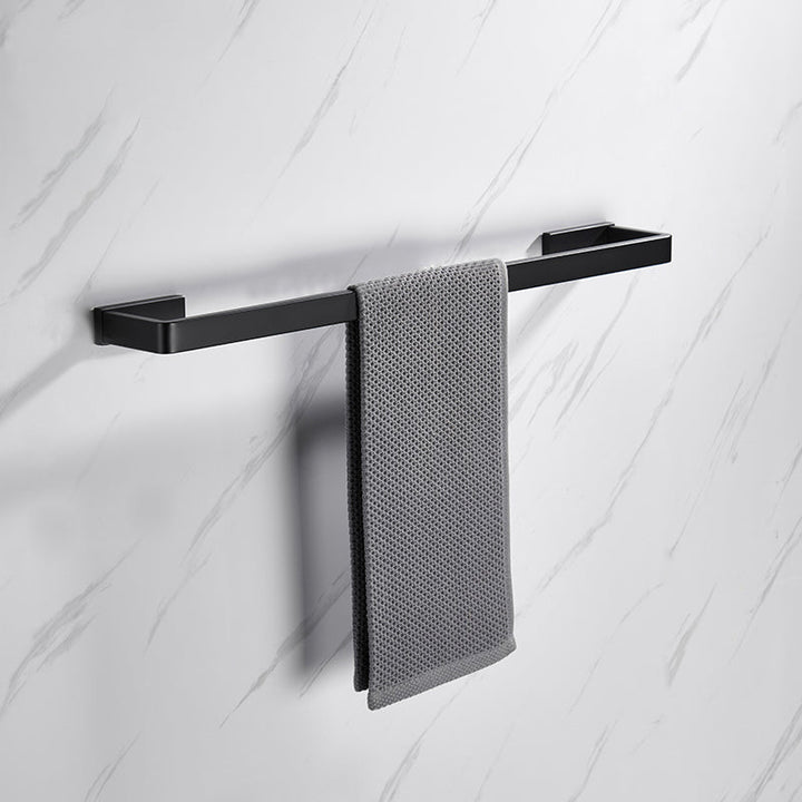 Lisslune | Matt Black 5-piece modern bathroom accessory as a single item or as a set with towel bar