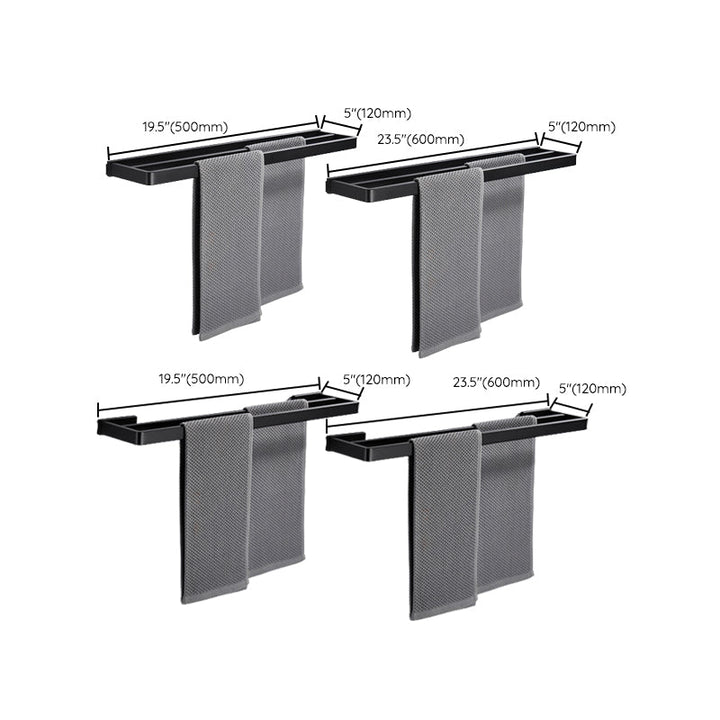 Lisslune | Matt Black 5-piece modern bathroom accessory as a single item or as a set with towel bar