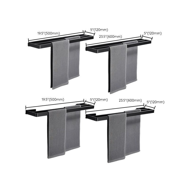 Lisslune | Matte Black 5-piece modern bathroom accessory as individual piece or as set with towel bar