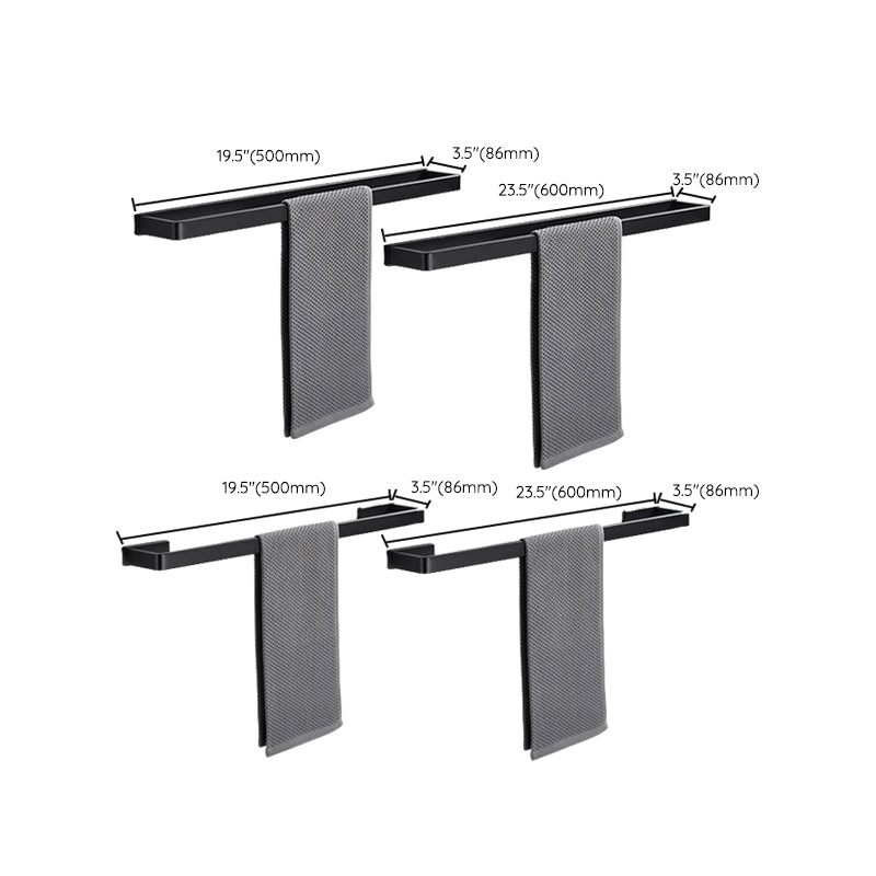Lisslune | Matt Black 5-piece modern bathroom accessory as a single item or as a set with towel bar