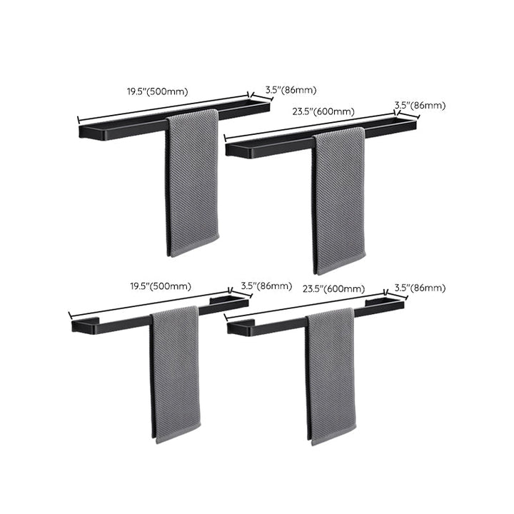 Lisslune | Matte Black 5-piece modern bathroom accessory as individual piece or as set with towel bar