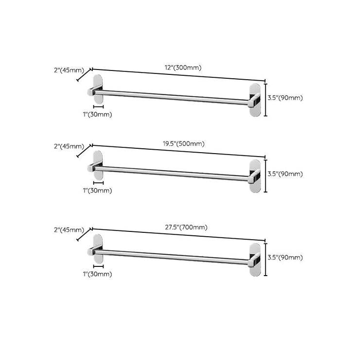 Lisslune | 2-Piece Stainless Steel Slip-Resistant Modern Chrome Bathroom Hardware Set