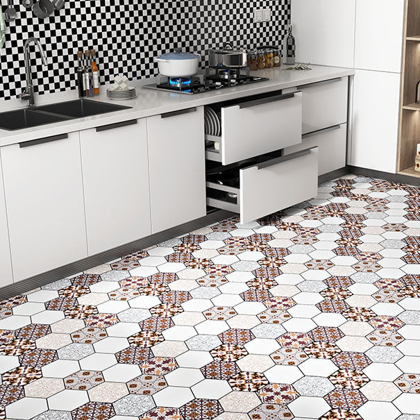 Lisslune | Multi-Tonal Style Vinyl Plank Flooring Peel and Stick Porcelain Tile Look PVC Flooring