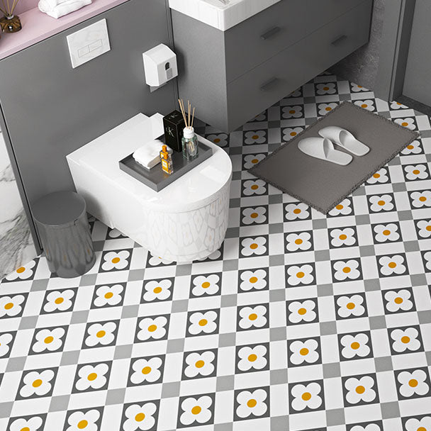 Lisslune | Multi-Tonal Style Vinyl Plank Flooring Peel and Stick Porcelain Tile Look PVC Flooring