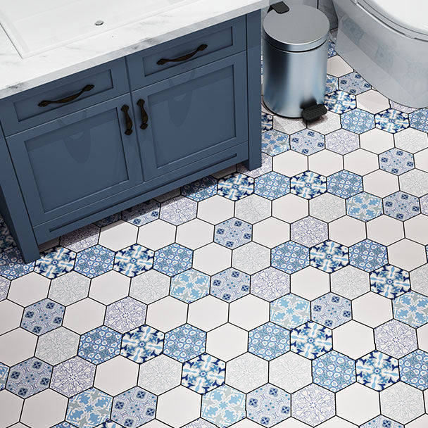 Lisslune | Multi-Tonal Style Vinyl Plank Flooring Peel and Stick Porcelain Tile Look PVC Flooring