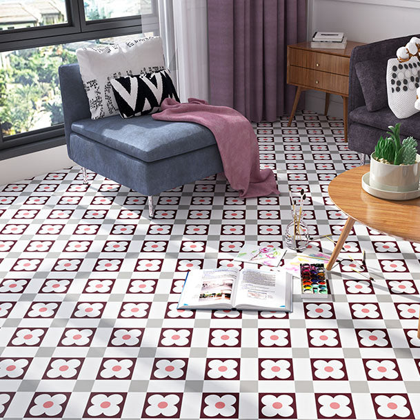 Lisslune | Multi-Tonal Style Vinyl Plank Flooring Peel and Stick Porcelain Tile Look PVC Flooring