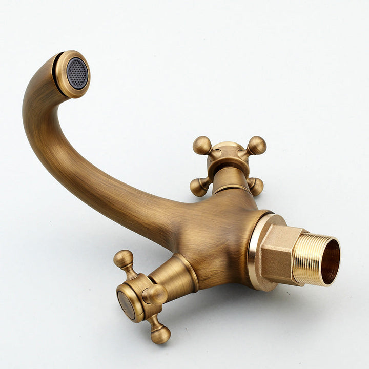 Lisslune | Glam Style Copper Tub Faucet Low Arc Deck Mounted Tub Faucet Set