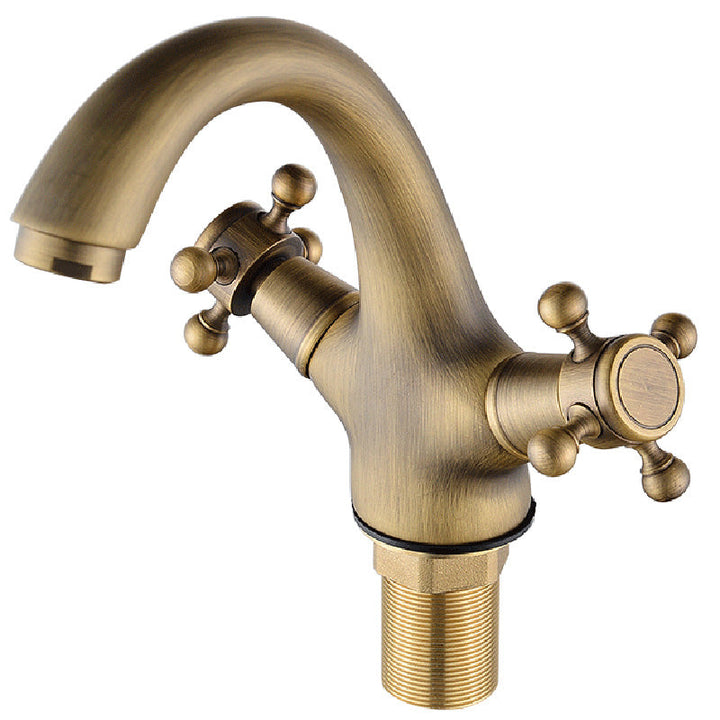 Lisslune | Glam Style Copper Tub Faucet Low Arc Deck Mounted Tub Faucet Set